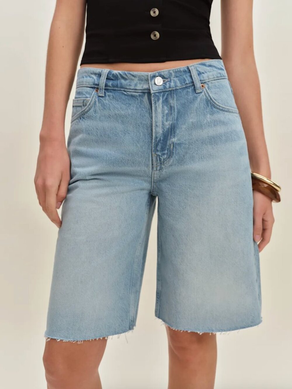 NWT REFORMATION Finley Low Rise 11 In Baggy Jorts, Burnett, size 27